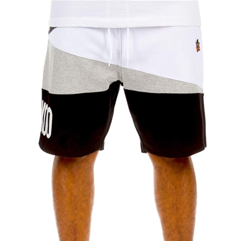 Akoo Black Gray Mens Colorblock Shorts